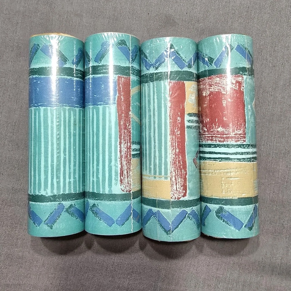 Vtg Wallpaper Border 4 Rolls 6‎ 3/4 inch Wide Southwestern Abstract Miejers